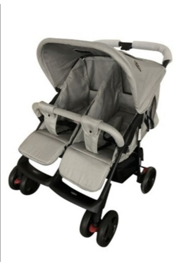 Twins Baby Stroller for Twin Pushchair for Infant and Toddler, light Grey - Image 2
